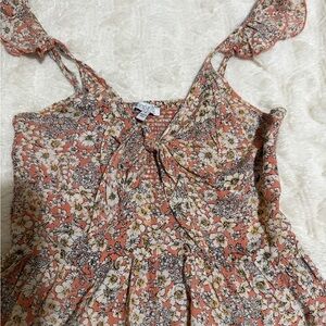 Rails Coral Floral Tie-Front Camisole